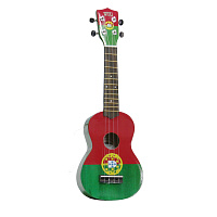 WIKI UK/PTL  гитара укулеле сопрано, рисунок "португальский флаг", чехол в комплекте