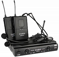 PROAUDIO DWS-204PT* Радиосистема с двумя портативными передатчиками и головными микрофонами, фиксированная частота, VHF 224-258 МГц