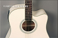 FLIGHT AD-200 CEQ WH  электроакустическая гитара с вырезом, цвет белый, скос под правую руку