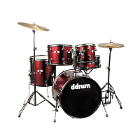 Ddrum D120B BR  Ударная установка: 5 барабанов, тарелка, стойки, педаль, палочки; цвет красный