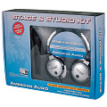 American Audio Stage/studio Mic Kit Комплект American Audio Stage/studio Mic Kit состоит из микрофона DM-302x, микрофонного кабеля (XLR-Jack) и профессиональных наушников HP 500.