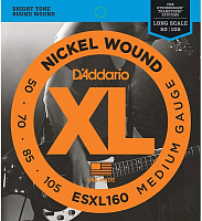 D'ADDARIO ESXL160 струны для бас гитары Steinberger, Regular Double ball, никель 50-105