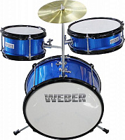 Weber MickeyKit MB Маломензурная ударная установка, 3 барабана, 12-6-8; стул, педаль и тарелка в комплекте, цвет синий