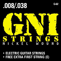 GNI G62 струны для электрогитары .008/.038, никелированная навивка