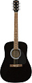 FENDER FA-115 Dread Pack Black комплект: акустическая гитара, чехол, ремень и набор медиаторов