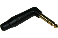 Amphenol ACPS-RB-AU кабельный разъем Jack 1/4", серия M, стерео, угловой, черный, позолоченные контакты