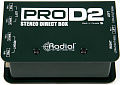 Radial ProD2 двухканальный дибокс, вход 2x 1/4"TRS, сквозной 2x 1/4" TRS, выход 2 x XLR