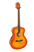 CRAFTER Castaway A/OS + Чехол -  акустическая гитара, верхняя дека - массив ели, корпус - красное дерево, выпуклая нижняя дека, цвет Cherryburst