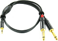 Cordial CFY 0.9 WPP кабель джек стерео 3.5 мм - 2 x моноджек 6.3 мм папа, длина 0.9 метра