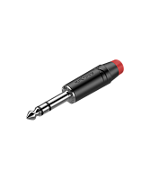 ROXTONE RJ3PP-RD-BN Разъем  jack  1/4" стерео, максимальный диаметр кабеля 7 мм, цвет черный с красным маркером