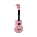 WIKI UK10S/PK  укулеле сопрано, клен, цвет розовый матовый, чехол в комплекте