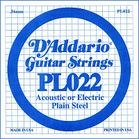 D'ADDARIO - Plain Steel одиночная струна .022
