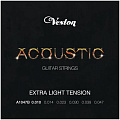 VESTON A1047B Струны для акустической гитары, натяжение Extra Light, оплетка бронза фосфорная