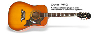 EPIPHONE DOVE PRO ACOUSTIC/ELECTRIC W/FISHMAN VINTAGE BROWN SUNBURST электро-акустическая гитара, цвет классический санбёрст