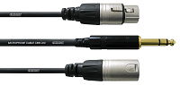 Cordial CFY 3 VFM кабель Y-адаптер джек стерео 6,3 мм/XLR male+XLR female, 3,0 м, черный