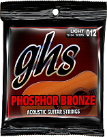 GHS S325 PHOSPHOR BRONZE набор струн для акустической гитары, 12-54