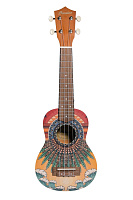 Bamboo BU-21 Sunset  Culture Line укулеле сопрано с чехлом, рисунок "Закат"