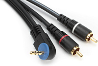 Mogami 3.5S-2R-6Ft кабель угловой мини-джек стерео - 2 х RCA "тюльпан" длина 1.8 м., чёрный