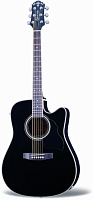 CRAFTER ED-75 CEQ/BK + Чехол - электроакустическая гитара- Top-ель, EQ-Timber PLUS, черный, корпус - кр. дерево, фирменный чехол в комплекте