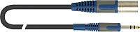 QUIK LOK RKSM344-2 микрофонный кабель Superflex с разъемами XLR папа  Stereo Jack, 2 метра, цвет черный, серия Rok Solid