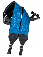 LEVY'S PM18HM-BLU - комплект мягких ремней для аккордеона, кожа, ширина 6 см, цвет синий перламутр